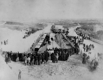 Eröffnungszeremonie des Bahnhofs, Citta Vecchia, Malta, 1883 von English Photographer